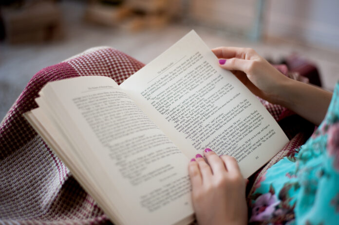 girl reading a book